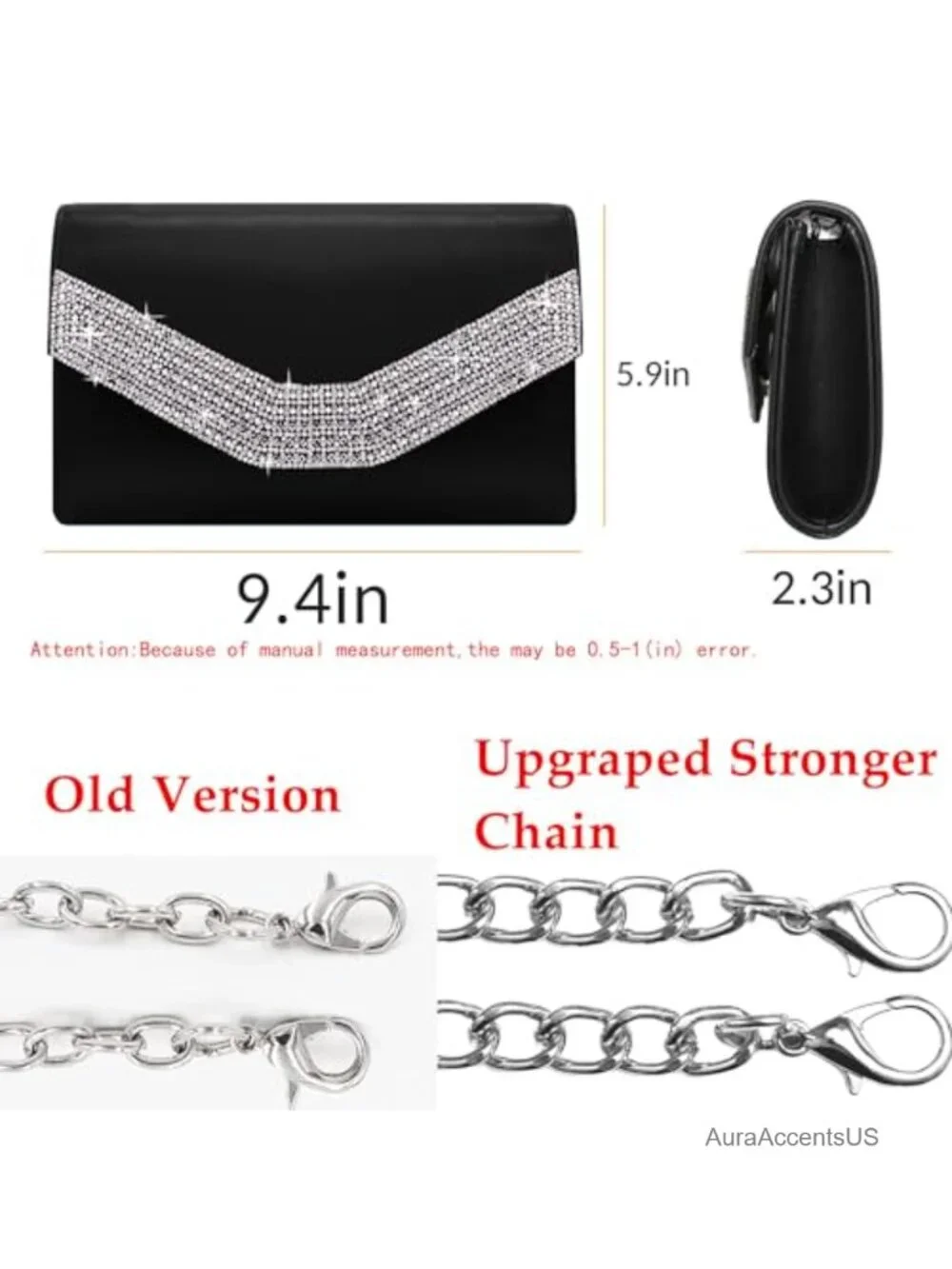 Suede Pleated Evening Bag Clutch Purse Women Wedding Bridal Shoulder Chain